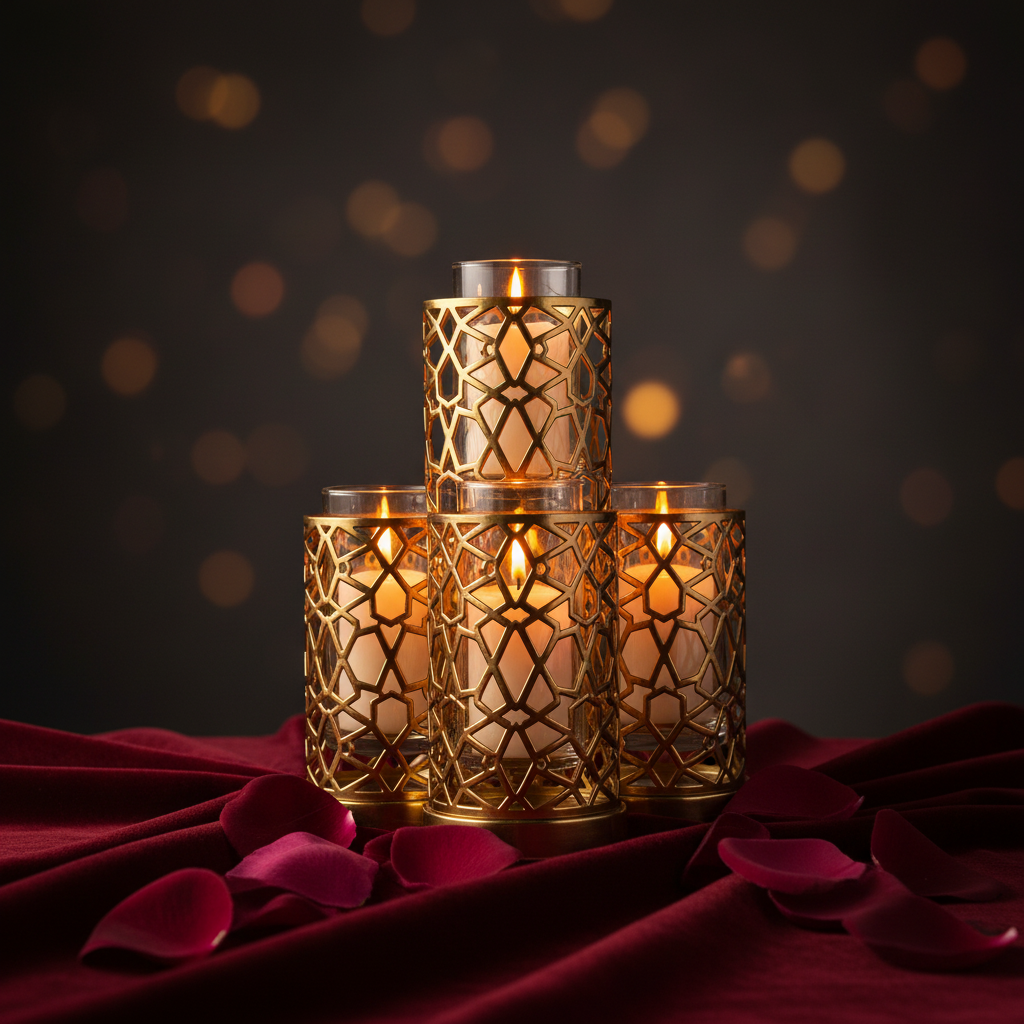 Luxury Arabic Geometric Candle Holder